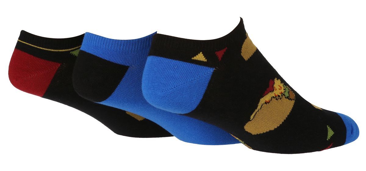 Wild Feet - 3 Pack Herren Neuheit gemusterten Baumwolle Trainer Socken