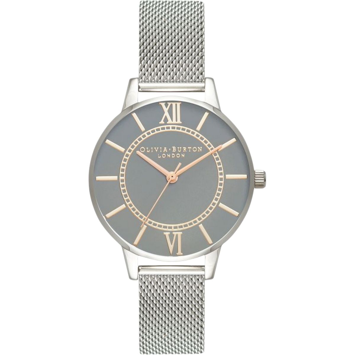 Damen Silber Mesh-Armbanduhr