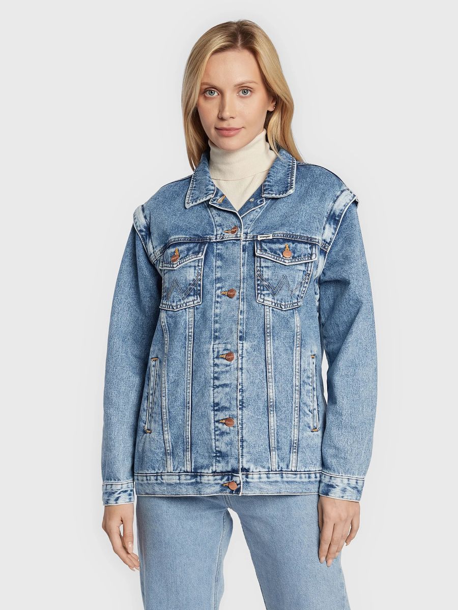 Jeansjacke mit Acid-Wash-Effekt