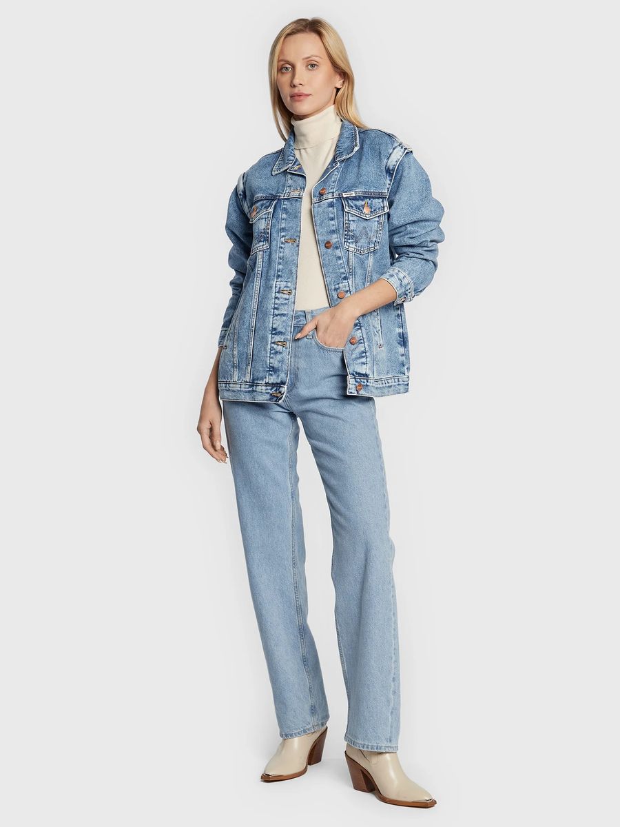 Oversized-Jeansjacke mit Schulter-Akzenten