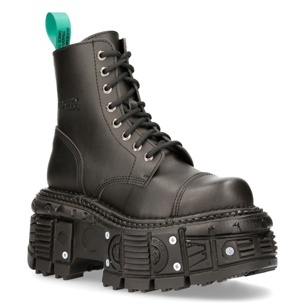 Vegan Leder Kampfstiefel mit Plateausohle