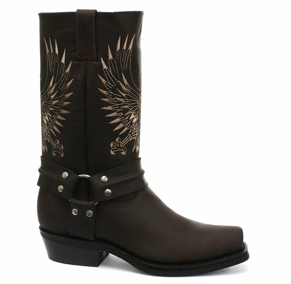 Brauner Leder Adler Harness Westernstiefel