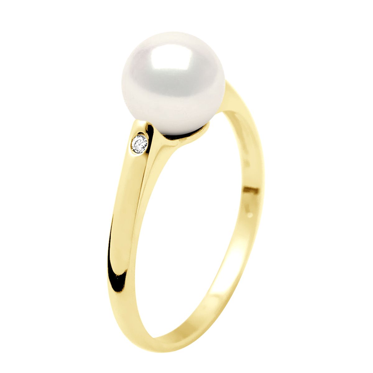 Eleganter Goldring mit Süßwasserperle