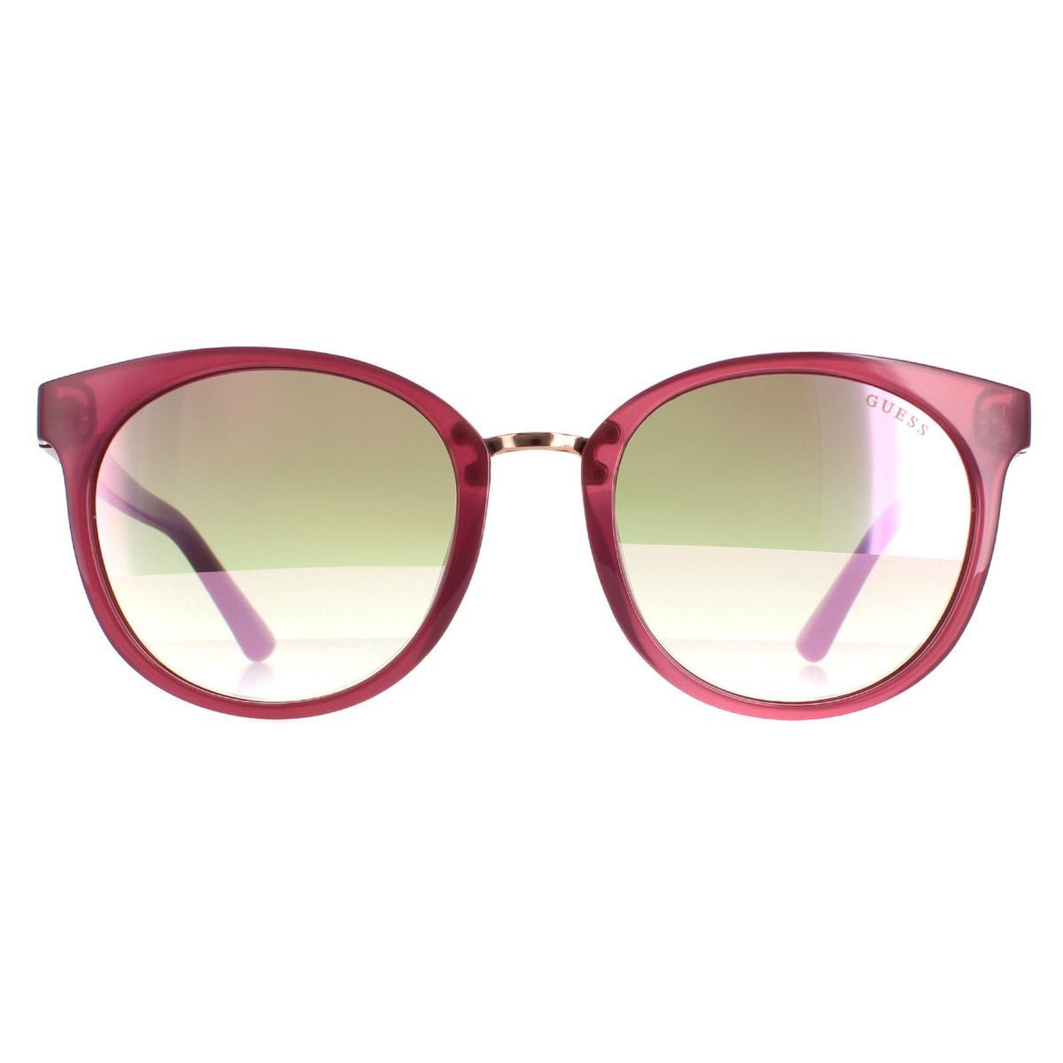 Runde Bordeaux Sonnenbrille mit Spiegelglas
