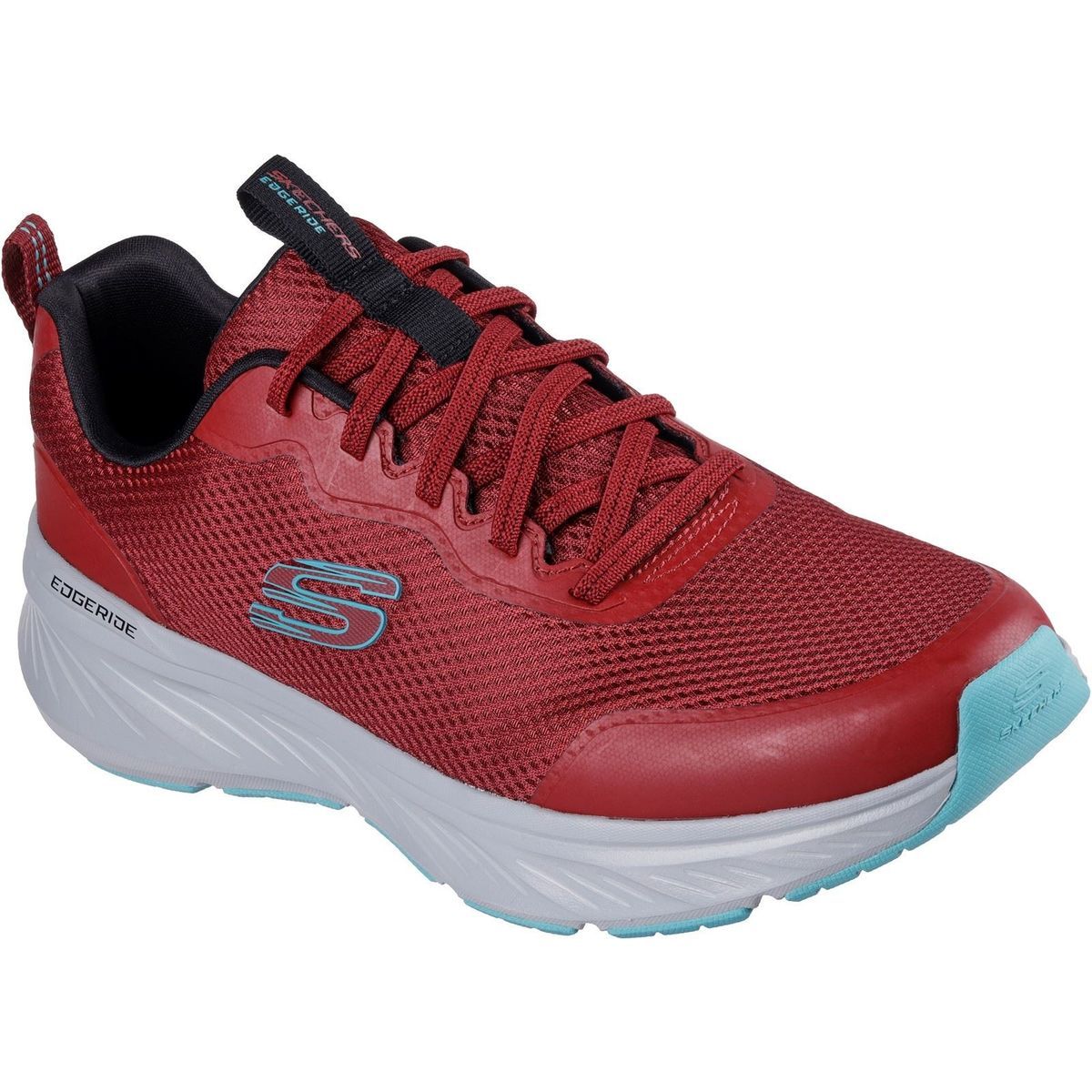 Skechers Edgeride Rekze Herren Sneaker aus Textil in Bordeauxrot/Grau