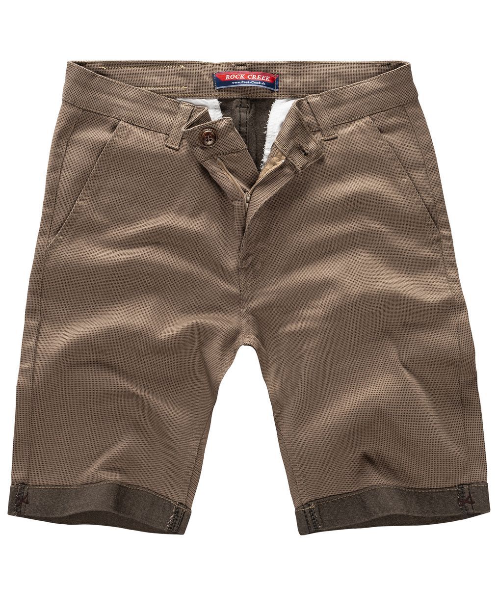 Herren Chino Shorts Braun mit Umschlägen
