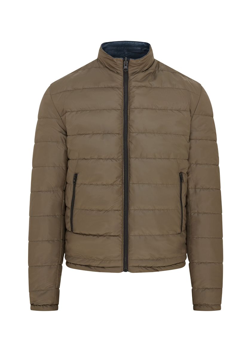 Wendbare Bomberjacke aus Leder und Stepp