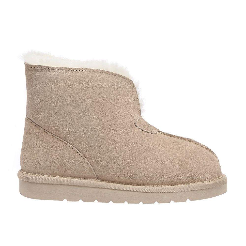 Bequemer Knöchel-Pantoffelstiefel aus Schaffell