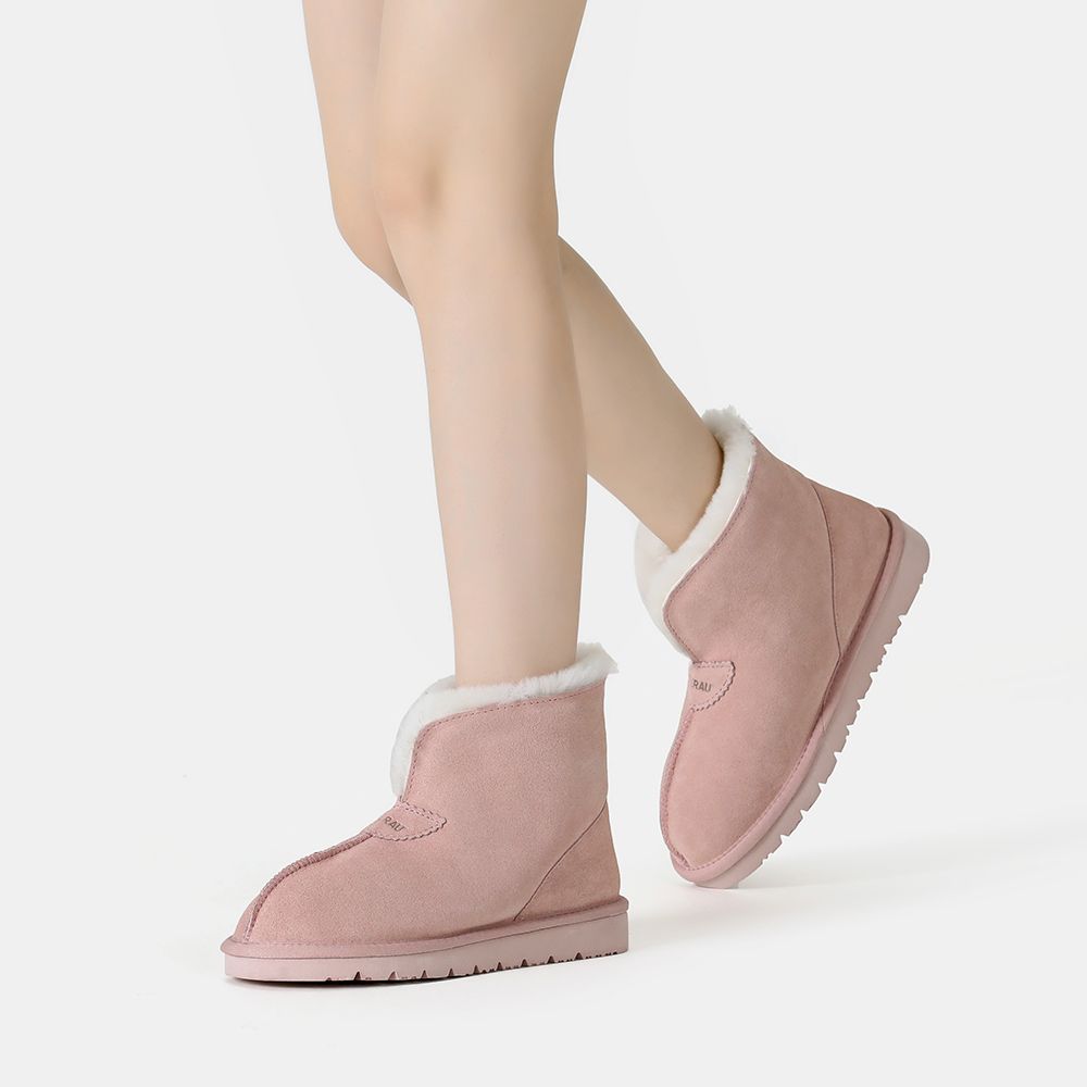 Flauschiger Ankle-Hausschuh mit Schaffellfutter