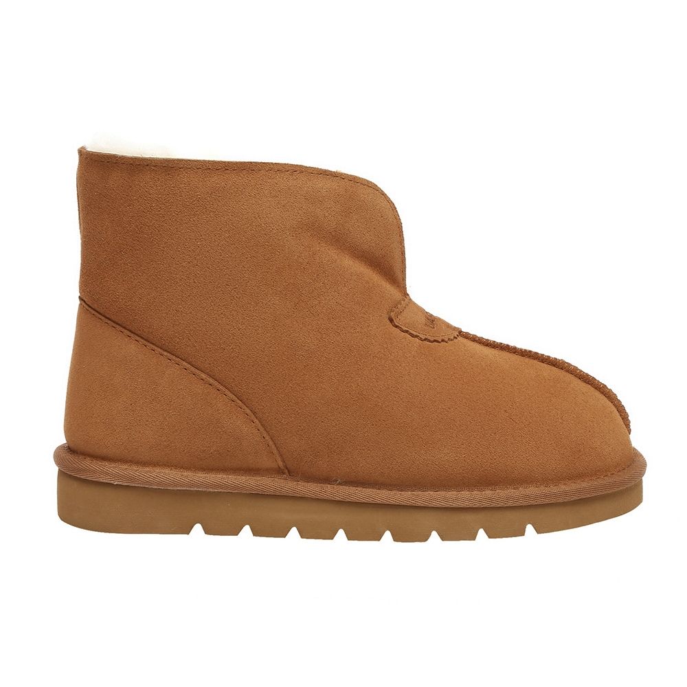 Bequemer Knöchel-Pantoffelstiefel aus Schaffell