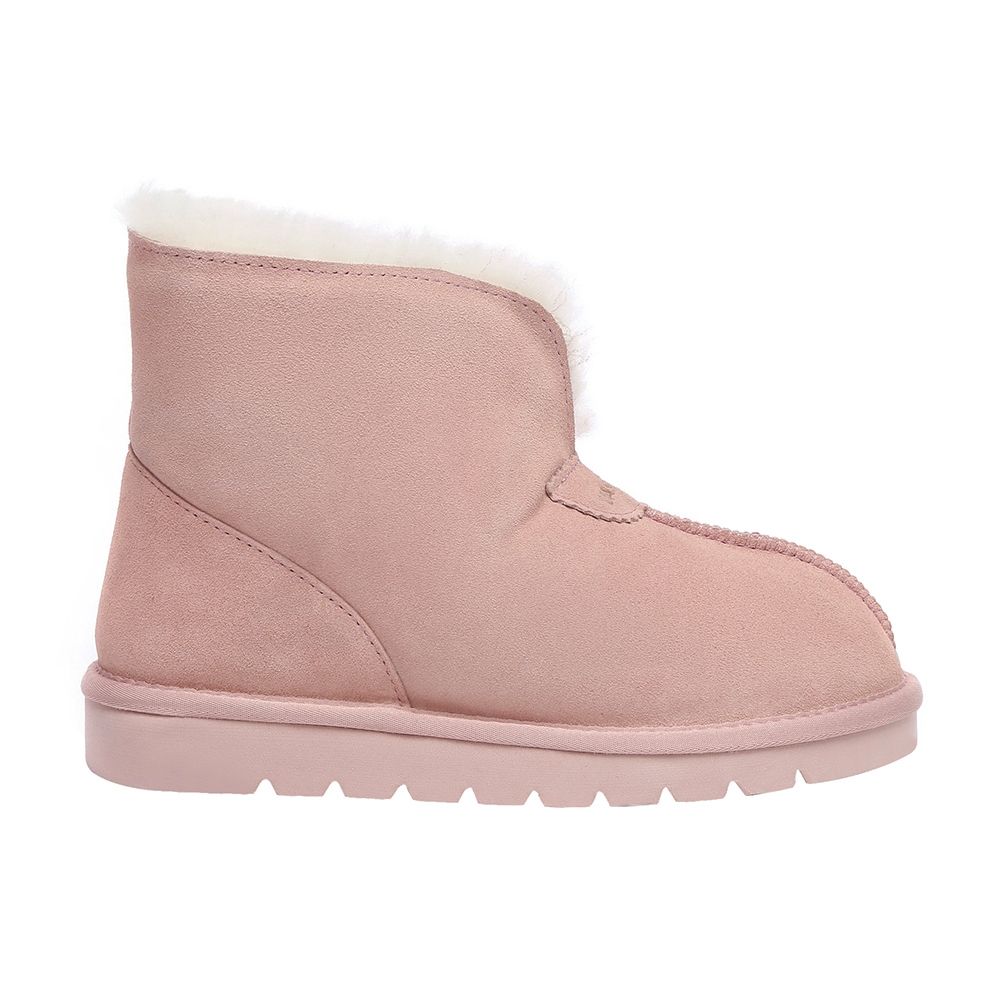 Bequemer Knöchel-Pantoffelstiefel aus Schaffell
