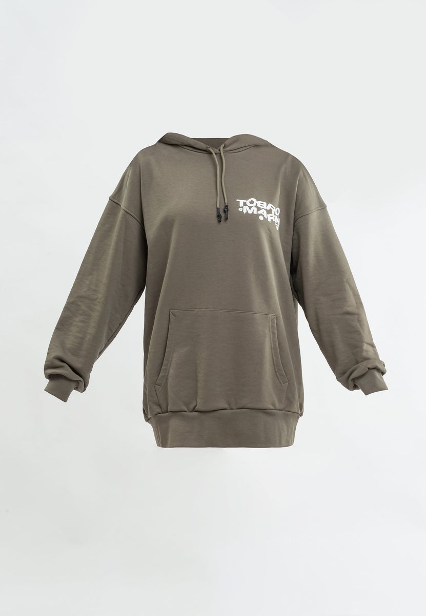 Übergroßes Hoodie-Sweatshirt mit Logo-Detail