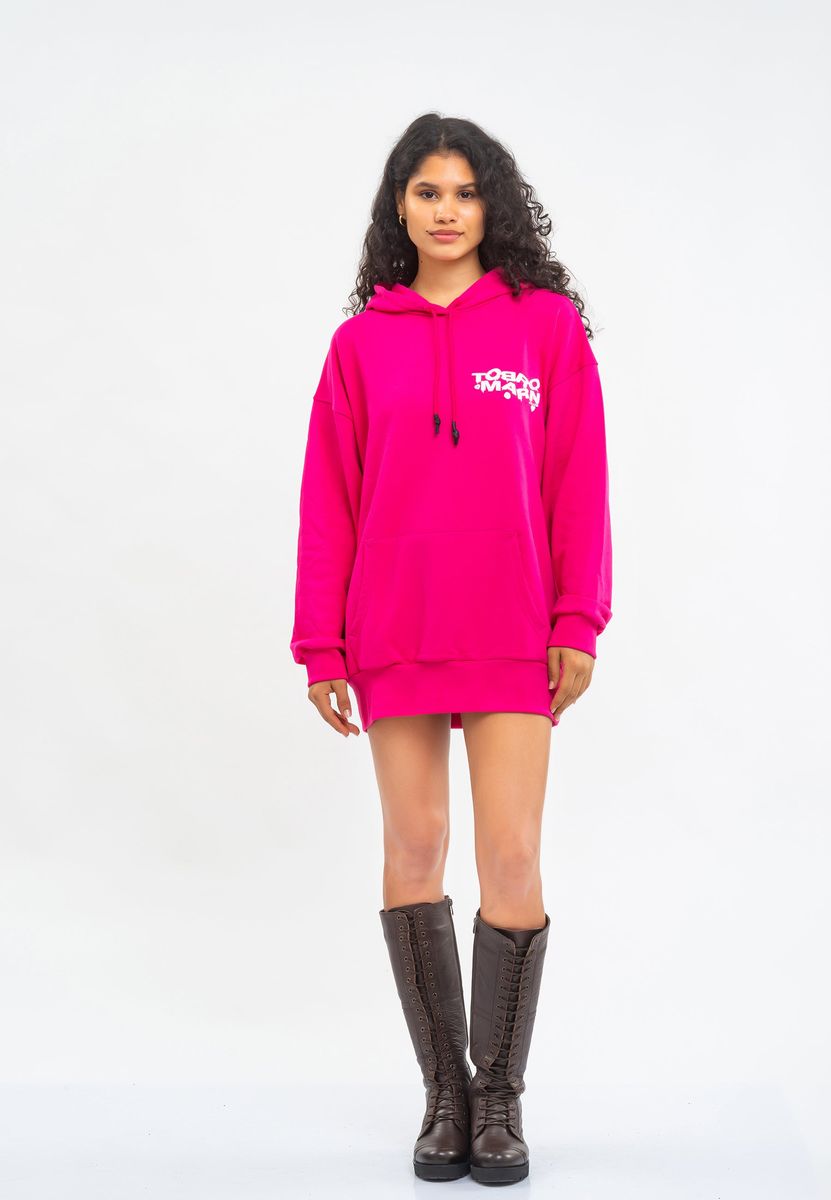 Übergroßes Hoodie-Sweatshirt mit Logo-Detail