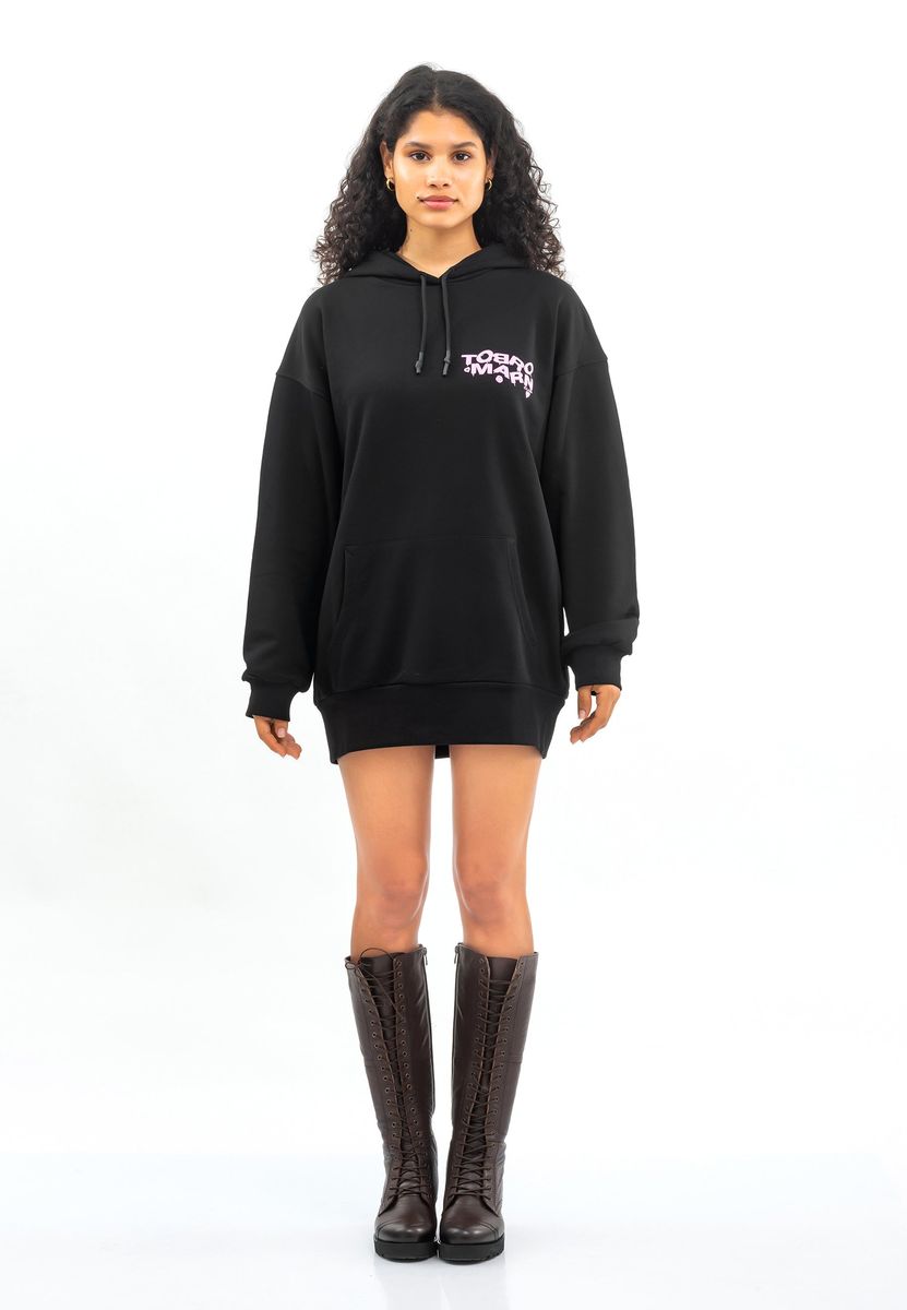 Übergroßes Hoodie-Sweatshirt mit Logo-Detail