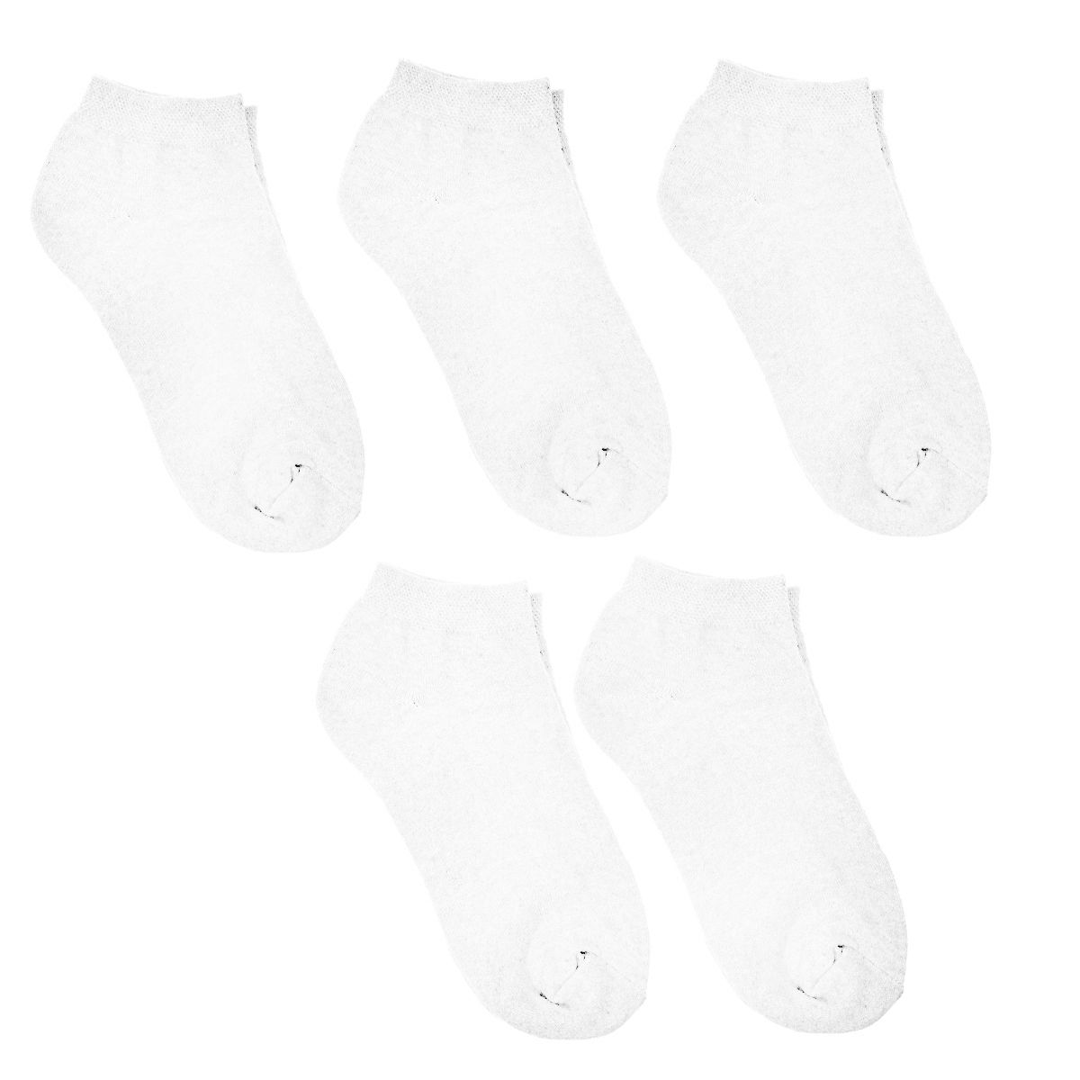Packung mit fünf weißen Knöchelsocken