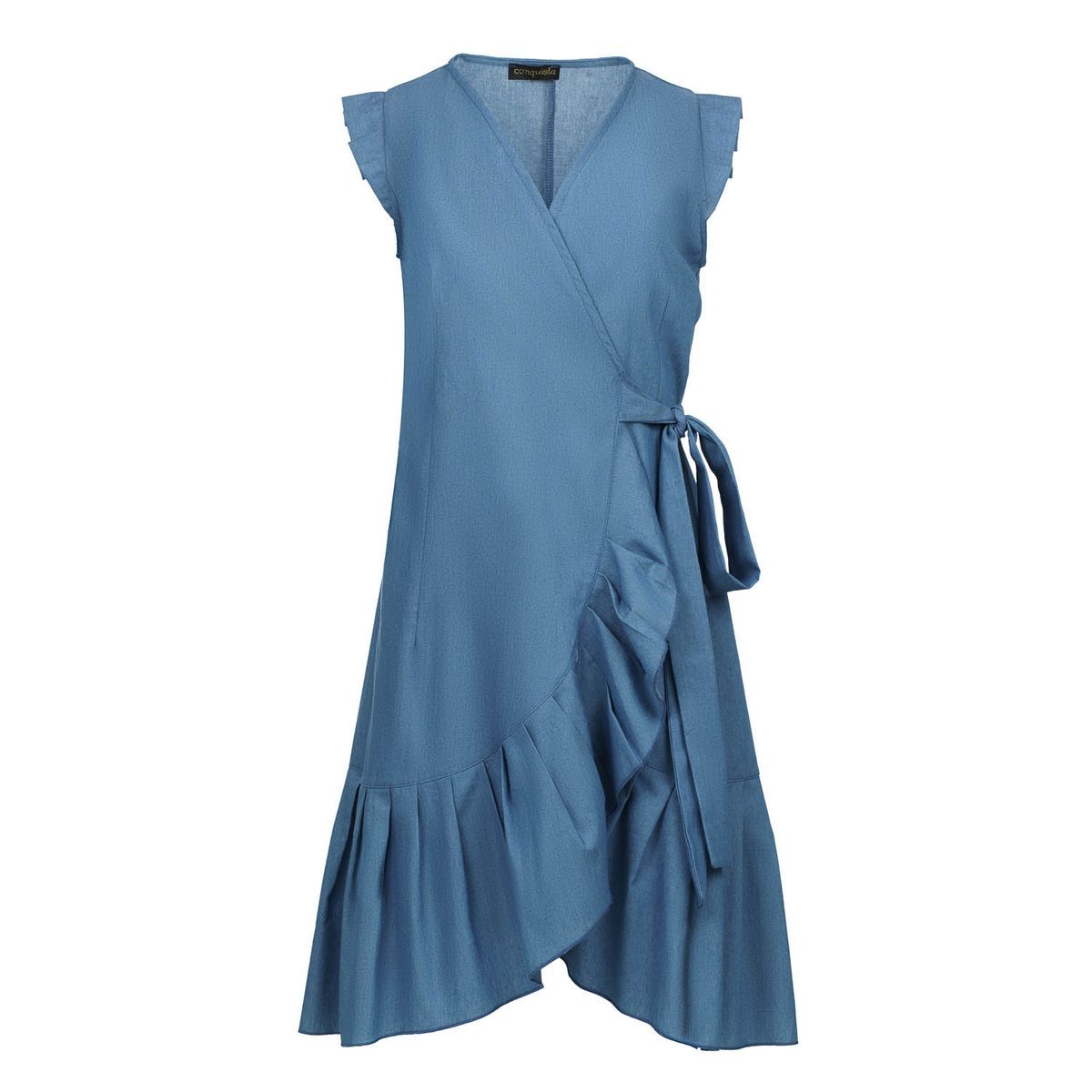Schickes ärmelloses Wickel-Midikleid