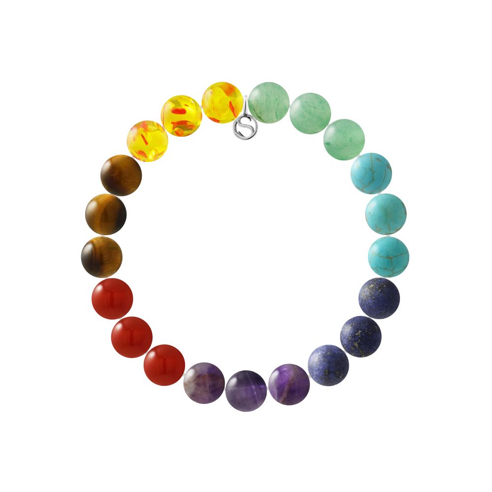 Buntes 7-Chakren Edelstein-Armband