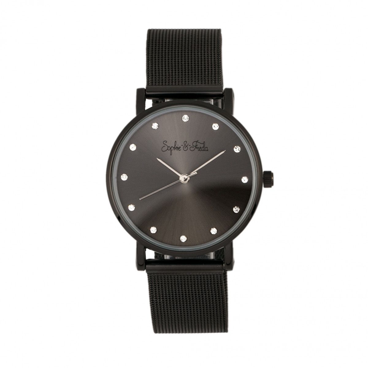 Elegante Mesh-Armbanduhr mit Kristallen