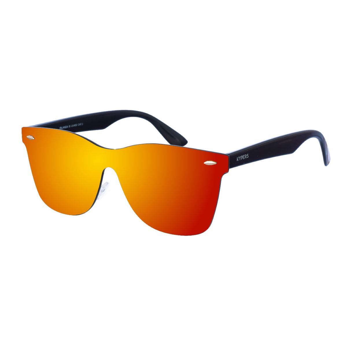 Randlose Schild Sonnenbrille mit orangefarbener Linse