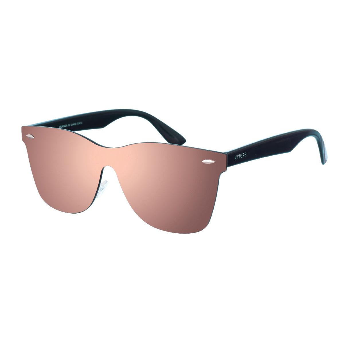 Randlose Schild Sonnenbrille mit orangefarbener Linse