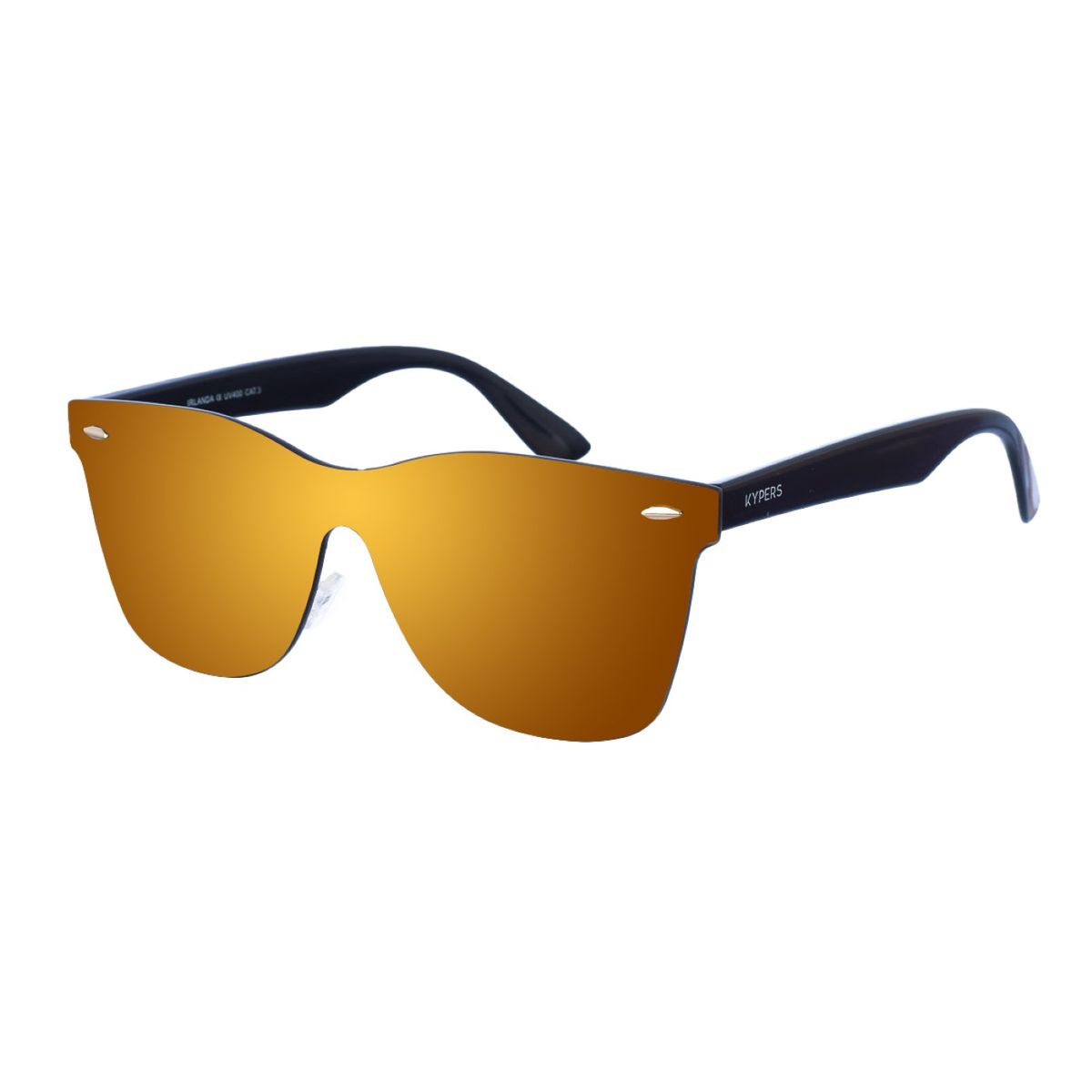 Randlose Schild Sonnenbrille mit orangefarbener Linse