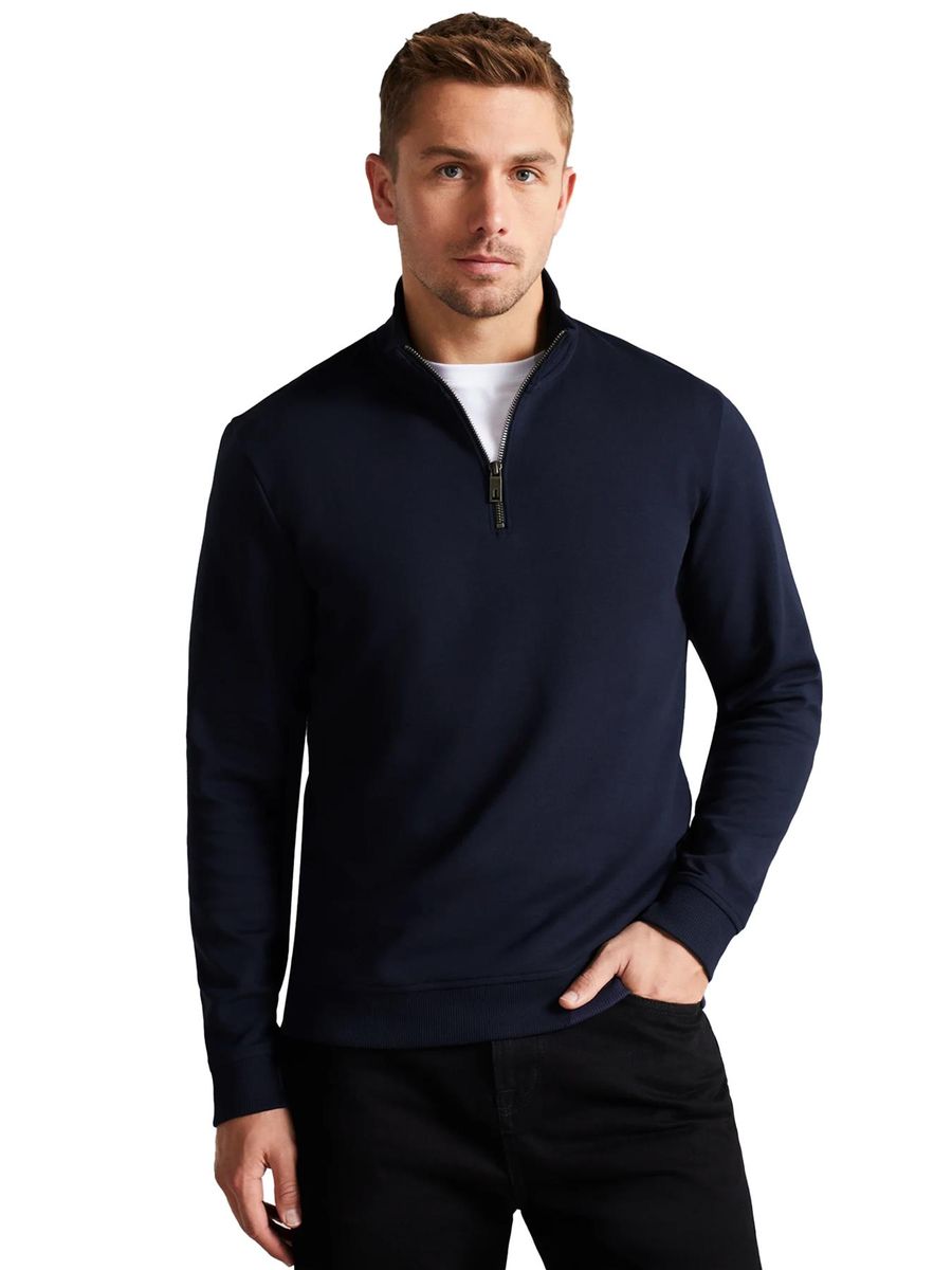 Herren Trichterkragen Halb-Zip Sweatshirt