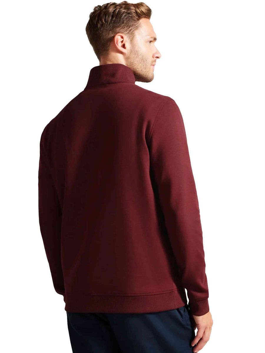 Taillierter Half-Zip Stehkragen-Pullover