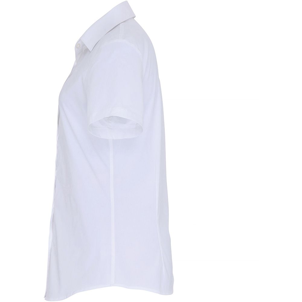 Kurzarm-Bluse aus Stretch-Popeline