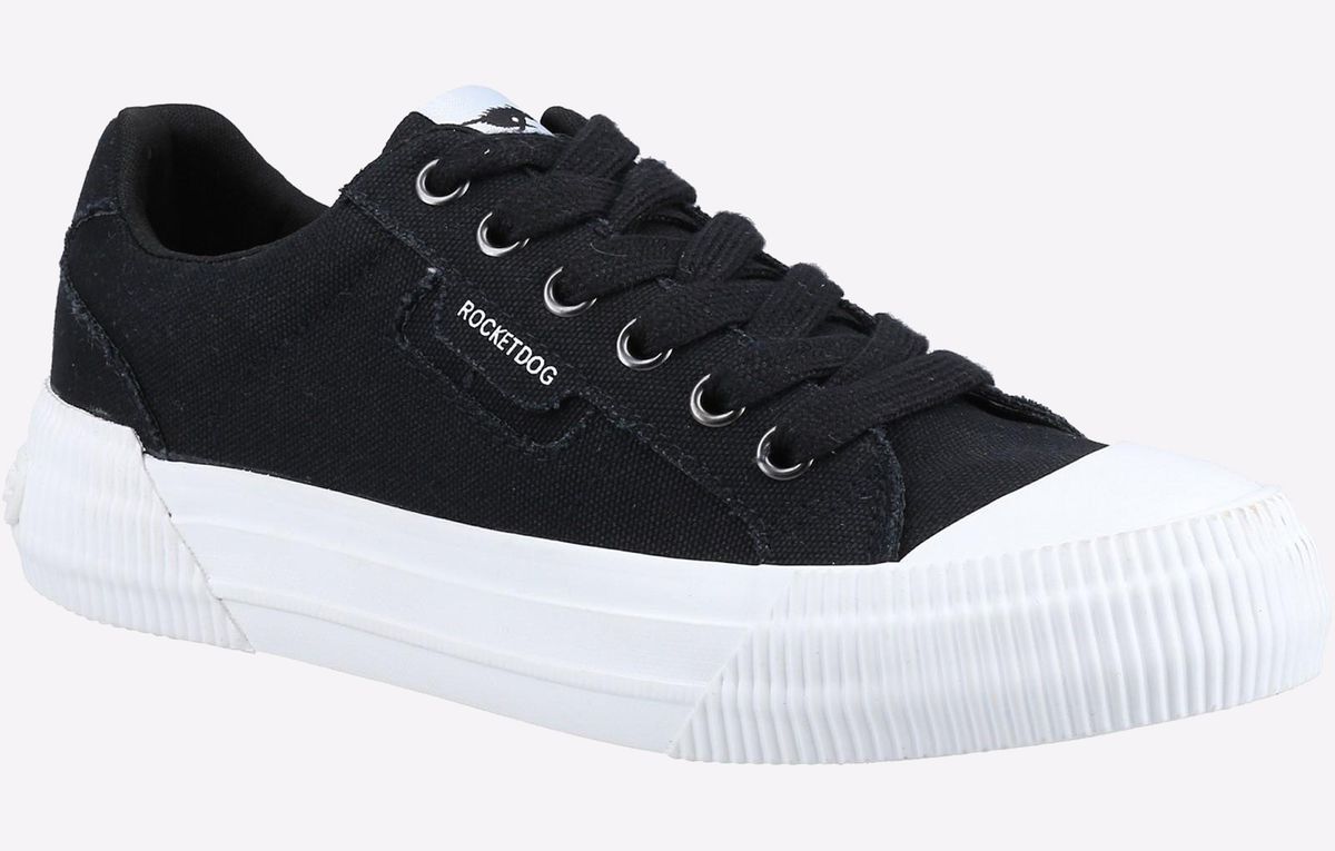 Canvas Plateau-Sneaker mit offenen Kanten