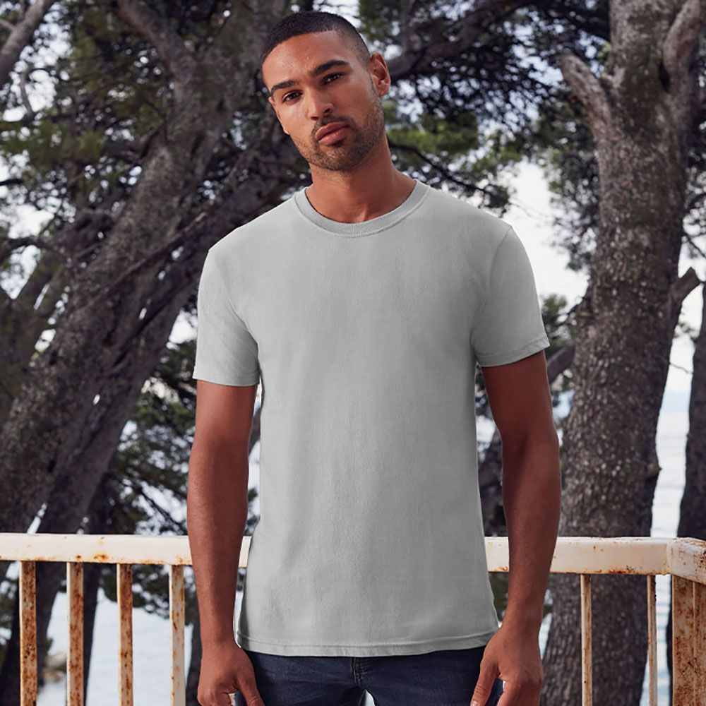 Klassisches Ringgesponnenes Rundhals T-Shirt