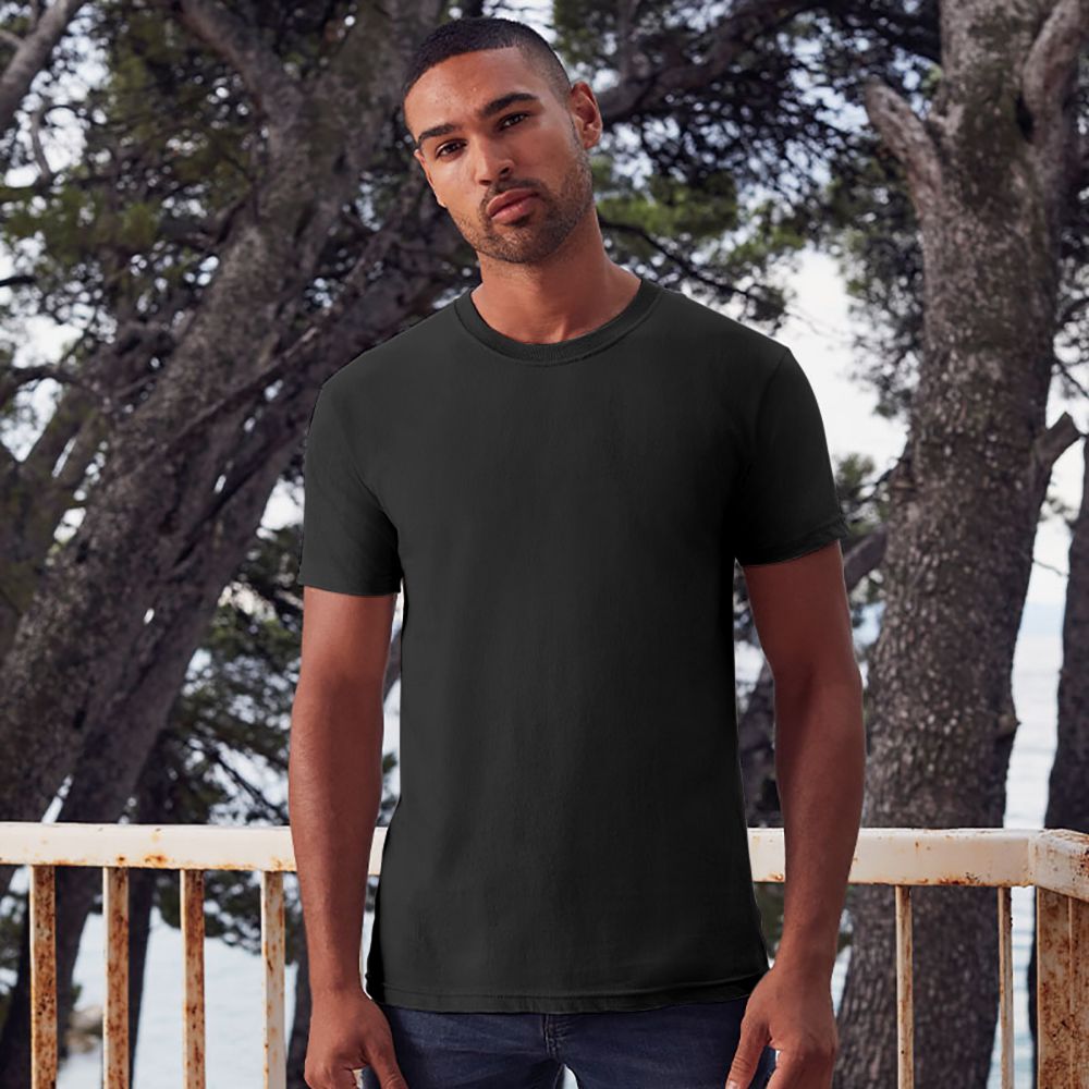 Klassisches Ringgesponnenes Rundhals T-Shirt