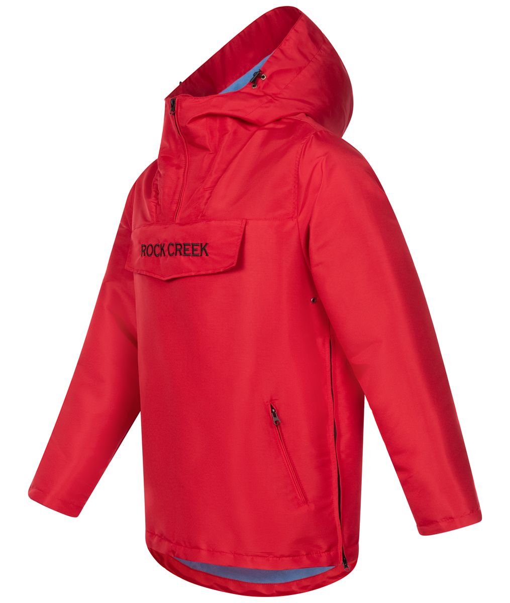 Fleecegefütterter Colorblock-Anorak mit Kapuze