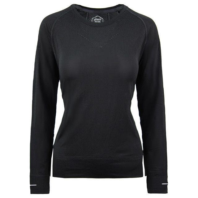 Asics nahtloses Frauenschwarz -Top