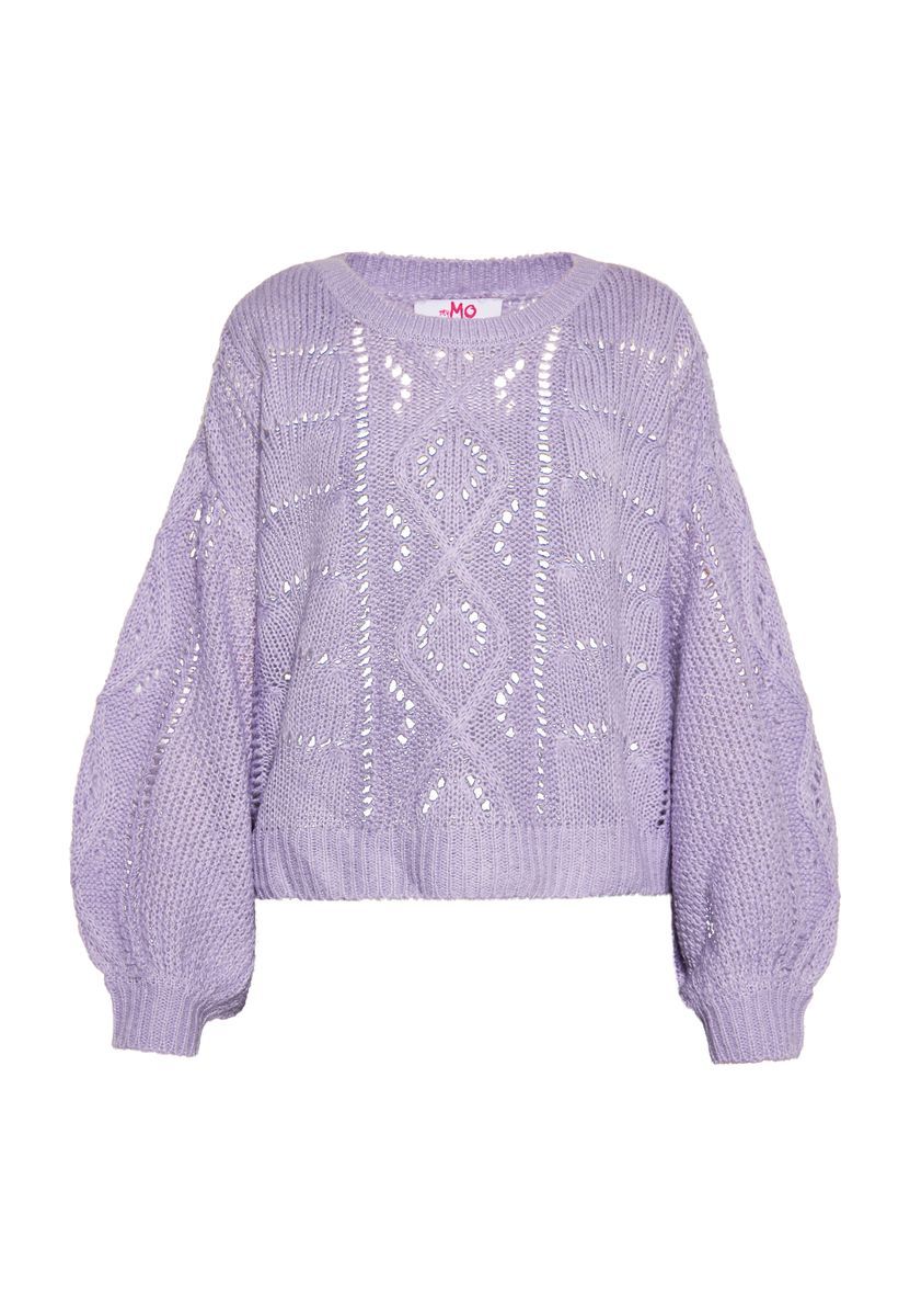 Grober Strickpullover mit Ballonärmeln
