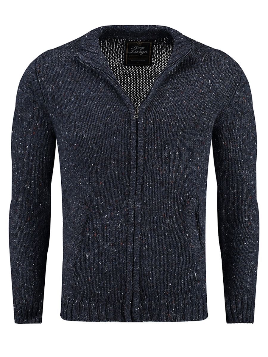 Strickjacke mit durchgehendem Reißverschluss und Textur