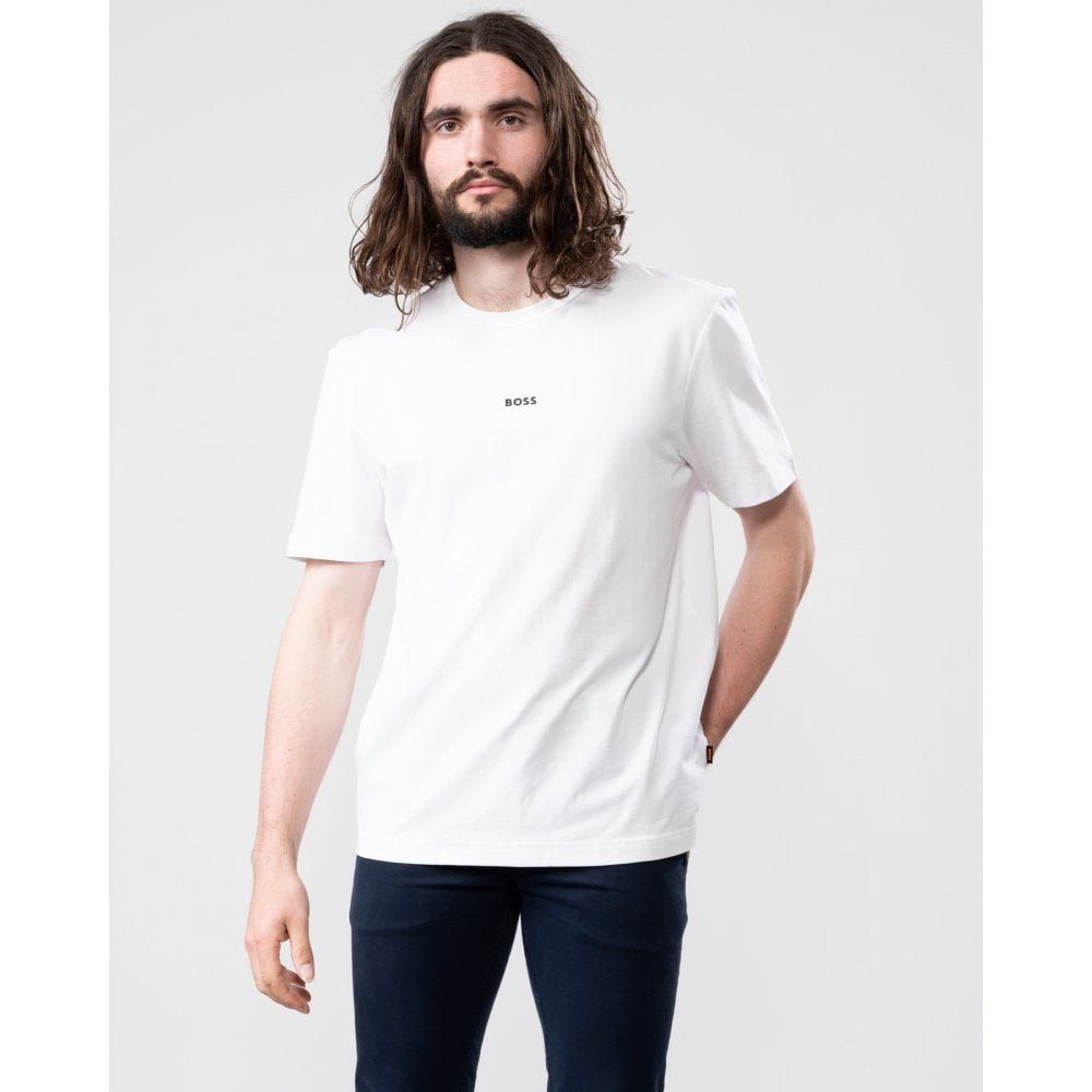 Klassisches Baumwoll-T-Shirt mit Logo und Rundhalsausschnitt