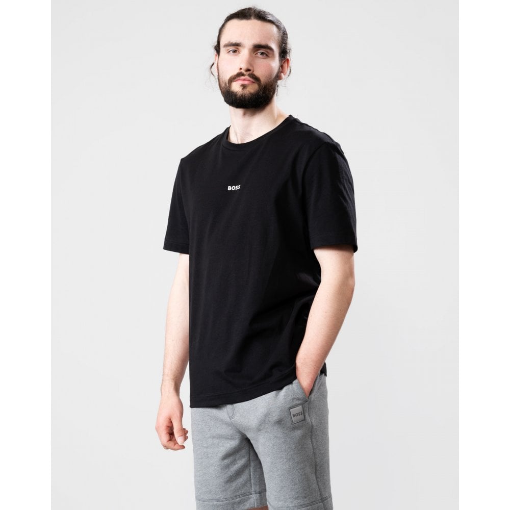 Klassisches Baumwoll-T-Shirt mit Logo und Rundhalsausschnitt