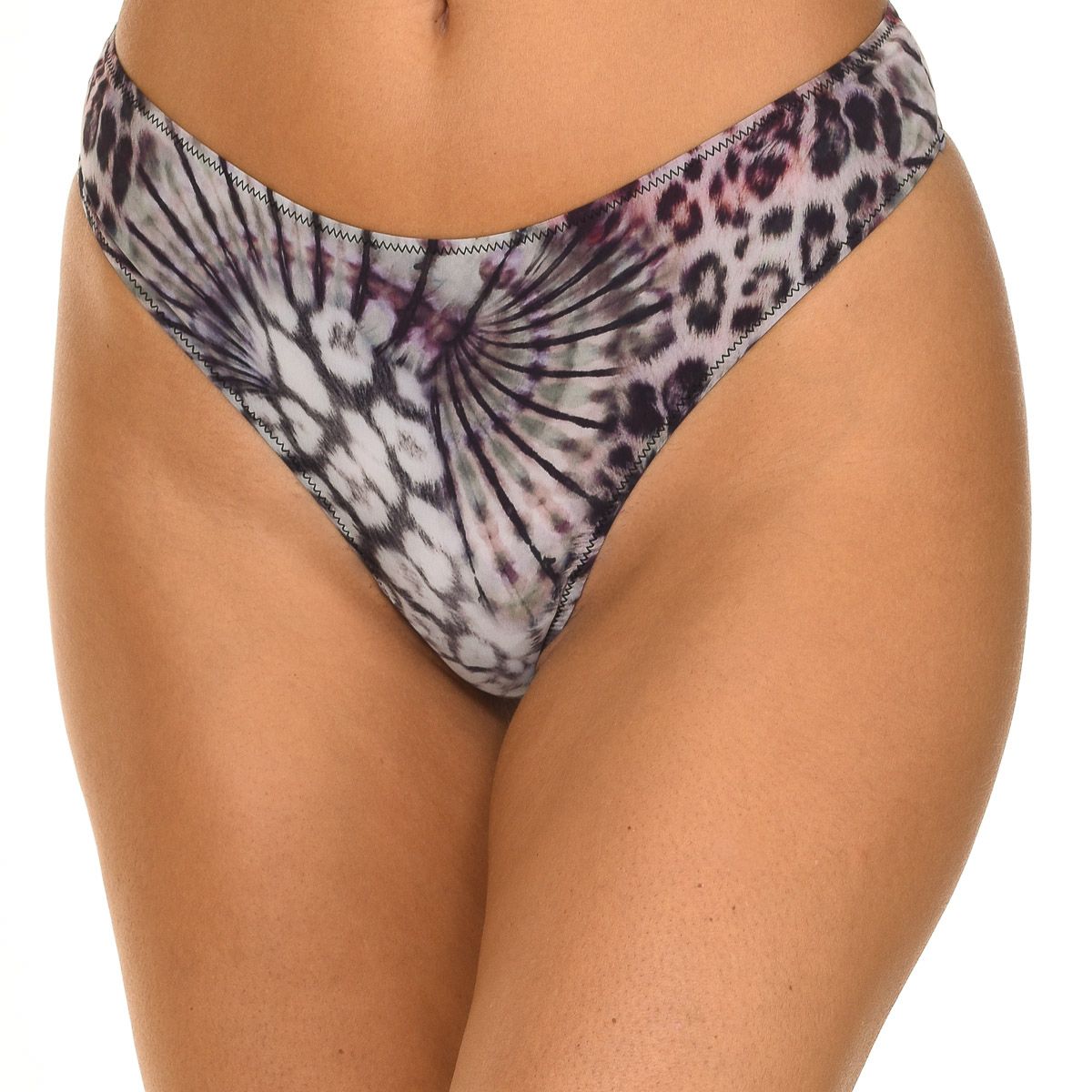 Gemusterter Stretch-Tanga-Slip
