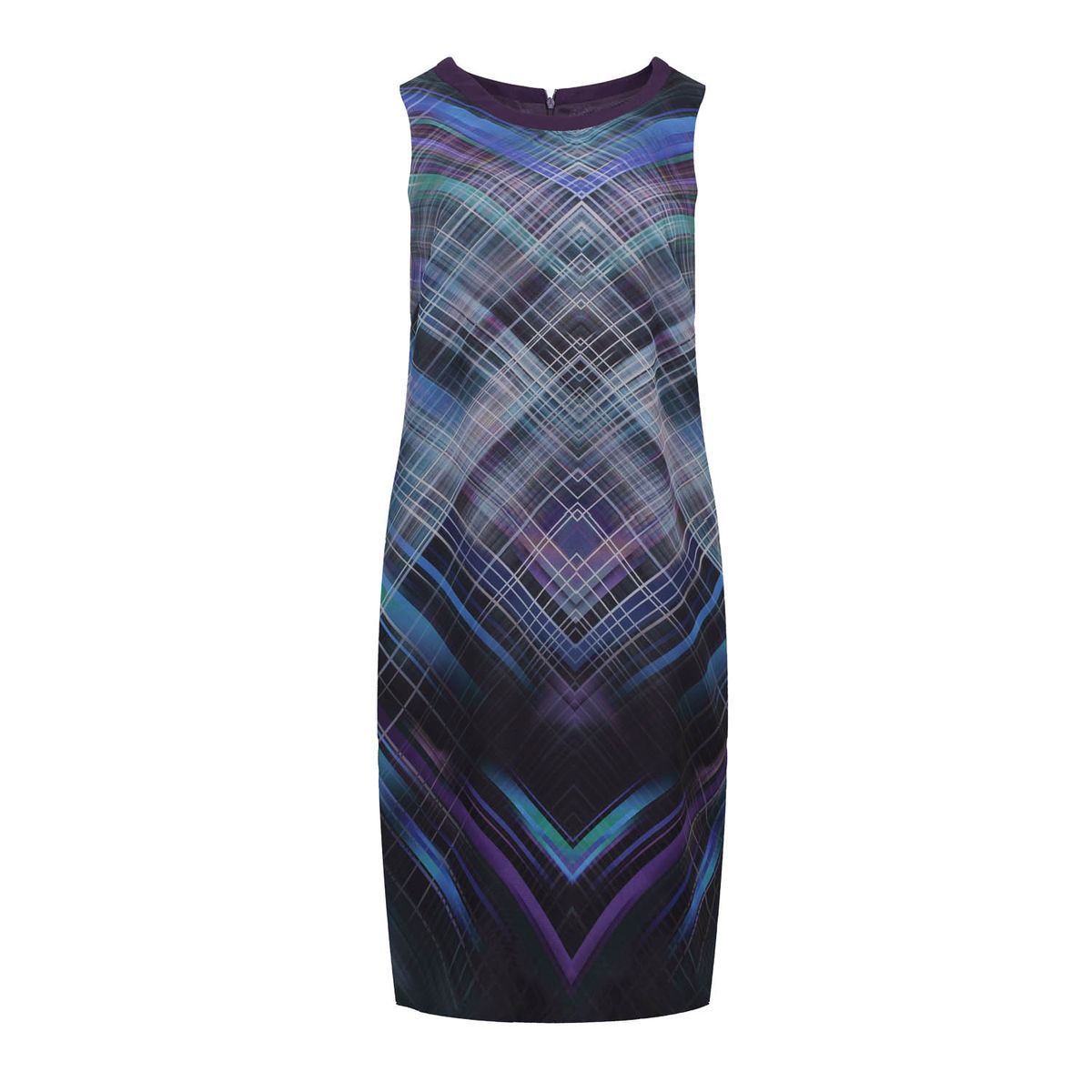 Ärmelloses Voile-Kleid mit geometrischem Druck