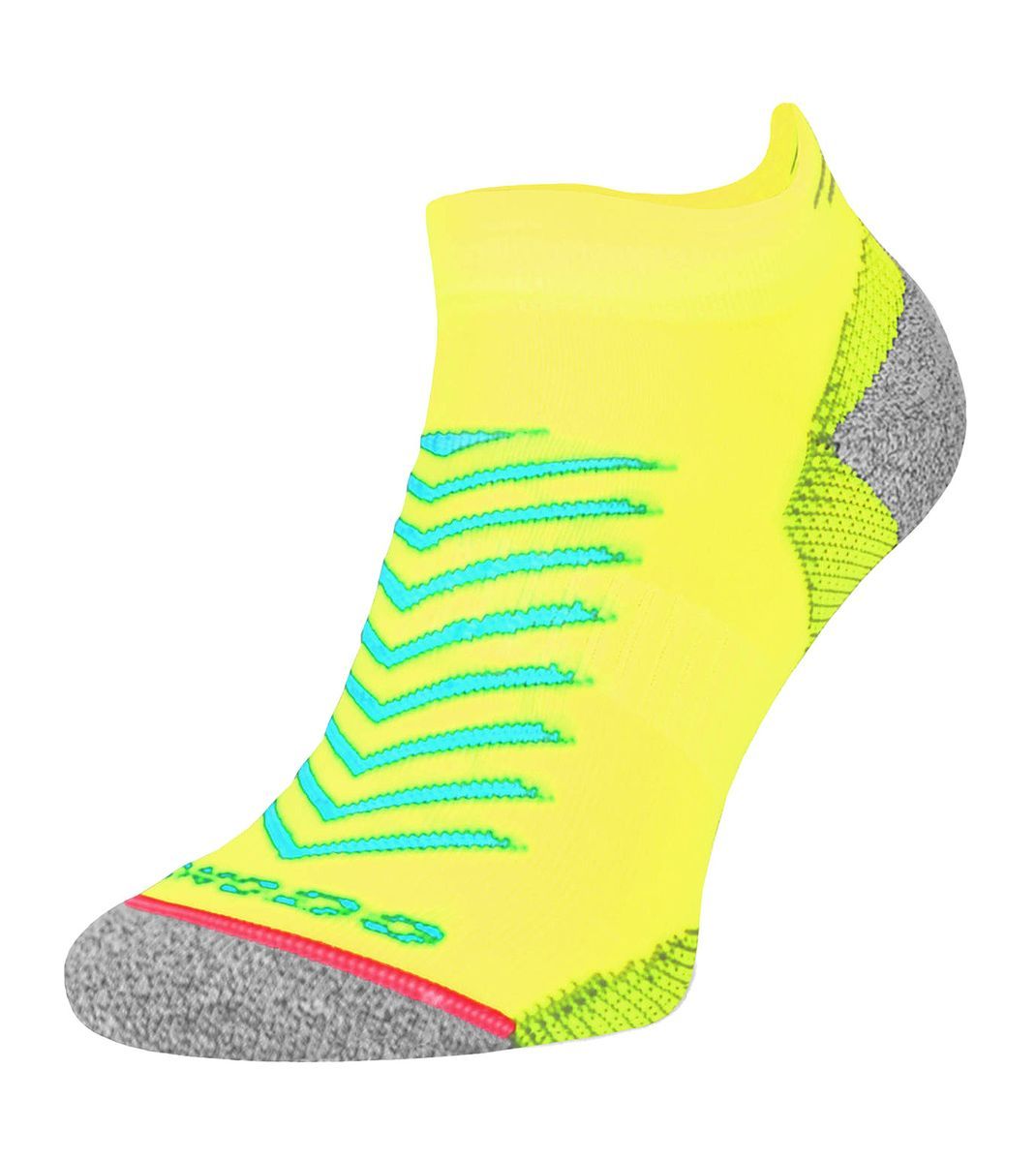 Neongelbe, kurz geschnittene Laufsocken