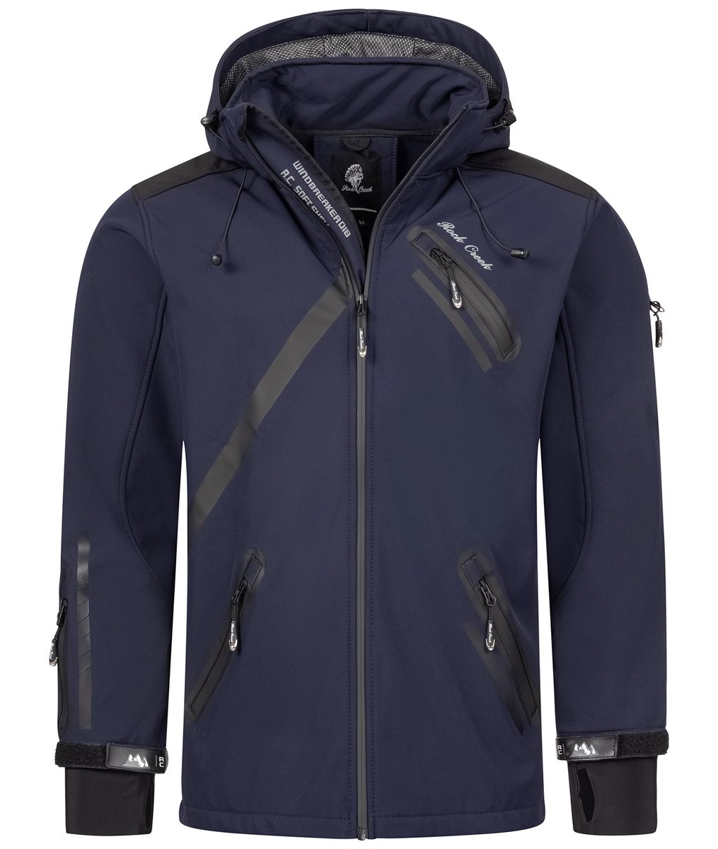 Herren Sportliche Colorblock Softshelljacke