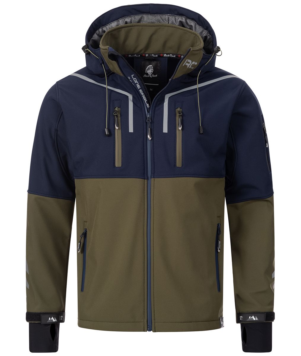 Herren Sportliche Colorblock Softshelljacke