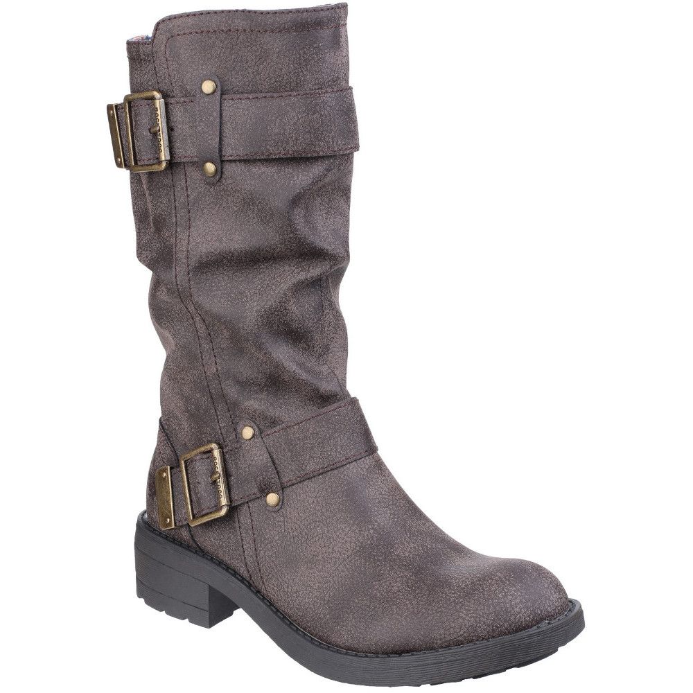 Halbhohe Biker-Stiefel im Slouch-Look
