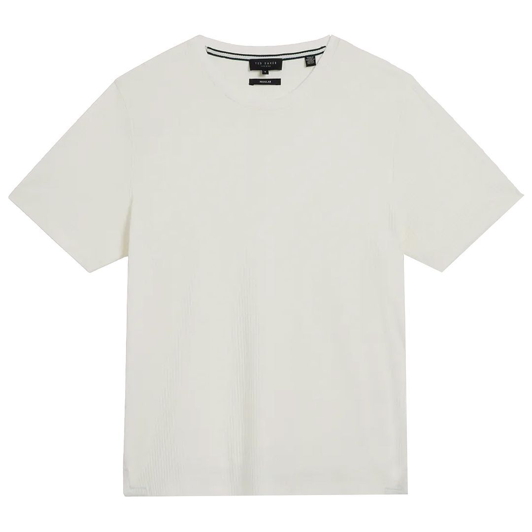 Texturiertes T-Shirt mit Rundhalsausschnitt