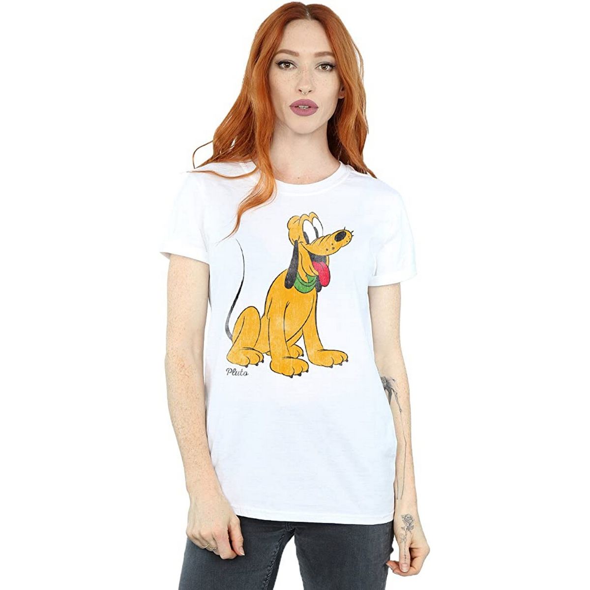 Pluto Grafikdruck Boyfriend T-Shirt