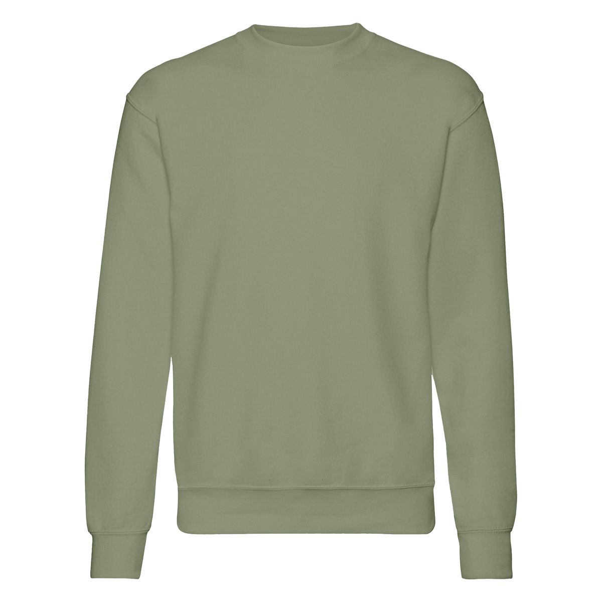 Klassisches olivgrünes Sweatshirt mit Rundhalsausschnitt