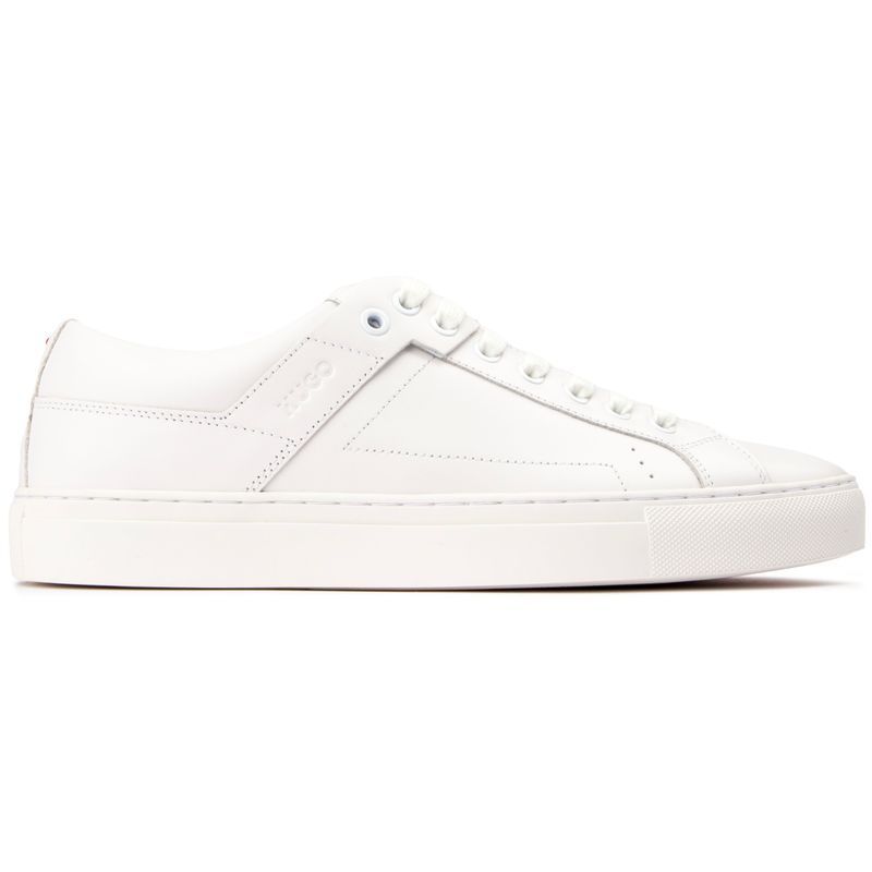 Weiße Leder-Sneakers mit niedrigem Schaft