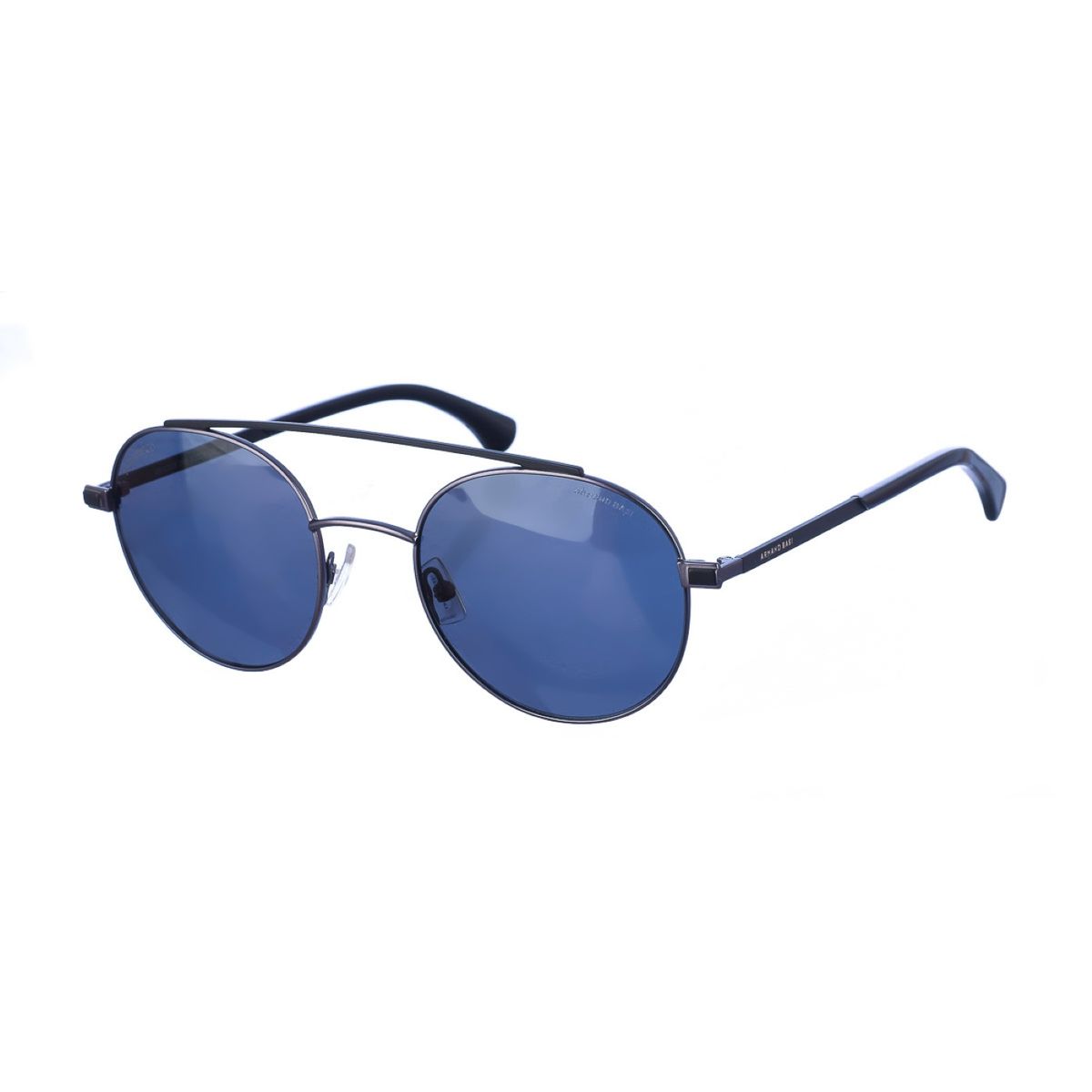 Ovale Metall-Sonnenbrille mit Doppelsteg