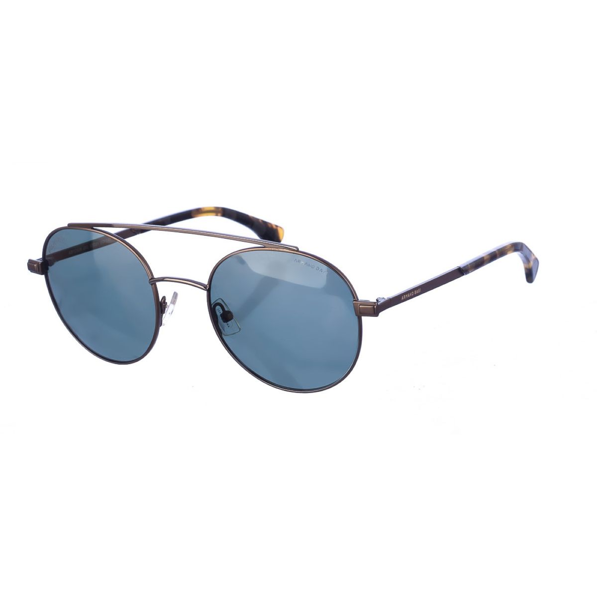 Ovale Metall-Sonnenbrille mit Doppelsteg