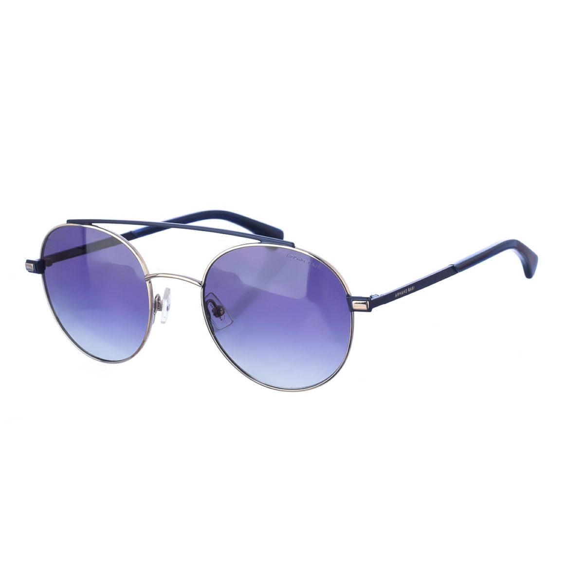 Ovale Metall-Sonnenbrille mit Doppelsteg
